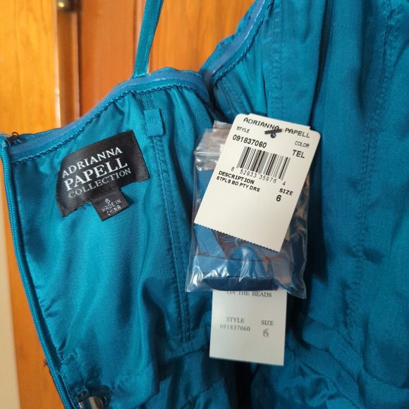 NEW Adrianna Papell Turquoise Strapless Dress - Picture 3 of 3
